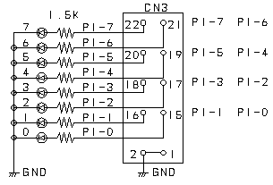 PORT1のLED点灯回路