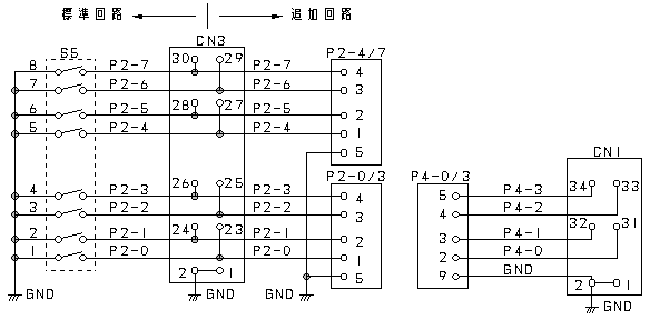 PORT2と4のコネクタ回路