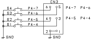 PORT4のタクトスイッチ回路